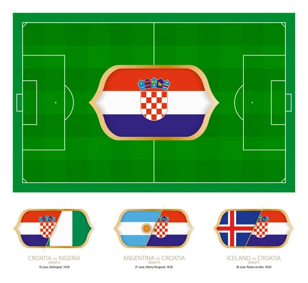 Todos Los Partidos Del Equipo Croata Fútbol Grupo — Vector de stock