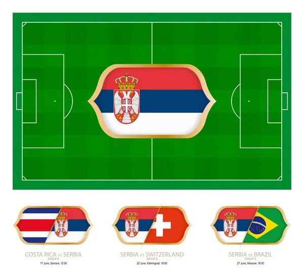 Todos Los Partidos Del Equipo Fútbol Serbio Grupo — Vector de stock