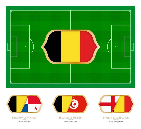 Todos Los Partidos Del Equipo Fútbol Belga Grupo — Vector de stock