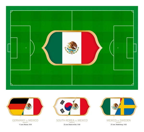 Todos Los Partidos Del Equipo Fútbol México Grupo — Vector de stock