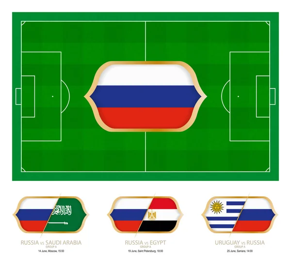 Todos Los Partidos Del Equipo Fútbol Ruso Grupo — Vector de stock