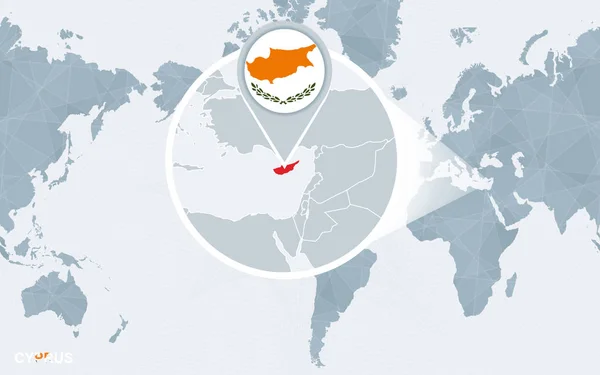 미국에 으로입니다 플래그 키프로스의 지도입니다 추상적인 일러스트 — 스톡 벡터