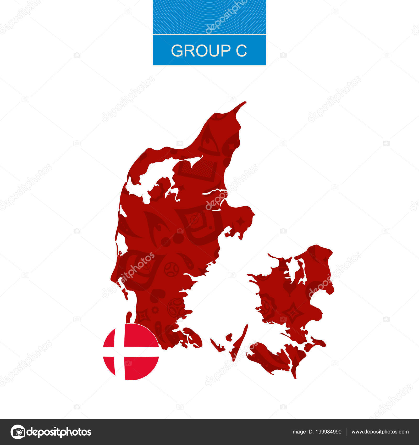 Denmark Map Contour Soccer Abstract Pattern Stock Vector Image by