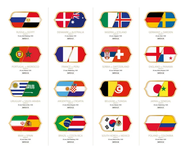 Gruplar, kick-off süreleri ve mekanları Rusya Futbol Turnuvası için ikinci oyun. Maç 32 maç 17 16 maçlar.