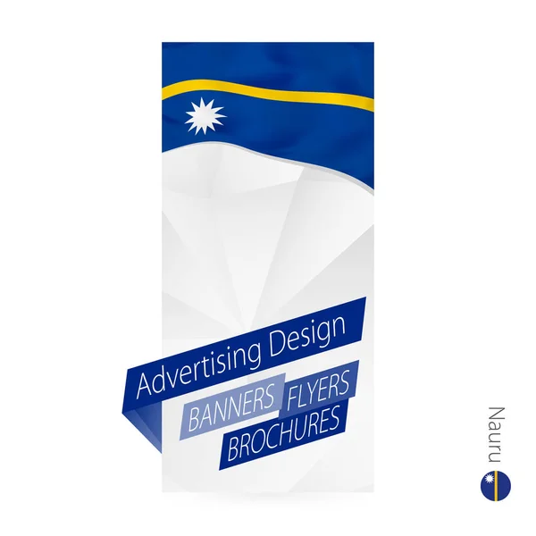Plantilla Banner Abstracto Vectorial Para Nauru Plantilla Publicitaria Con Bandera — Vector de stock