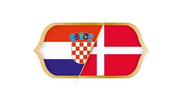 Voetbal Wereld Kampioenschap Kroatië Denemarken Vectorillustratie — Stockvector