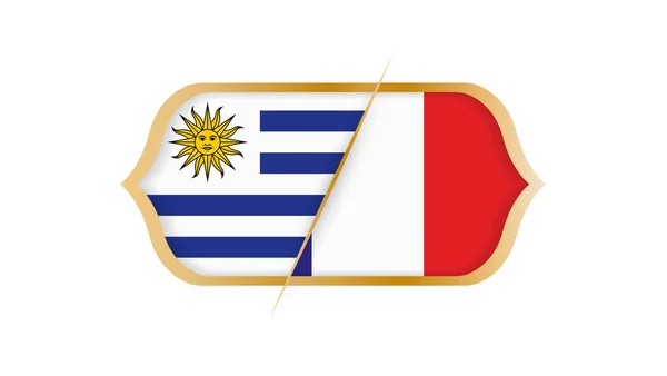 Campeonato Del Mundo Fútbol Uruguay Francia Ilustración Vectorial — Archivo Imágenes Vectoriales