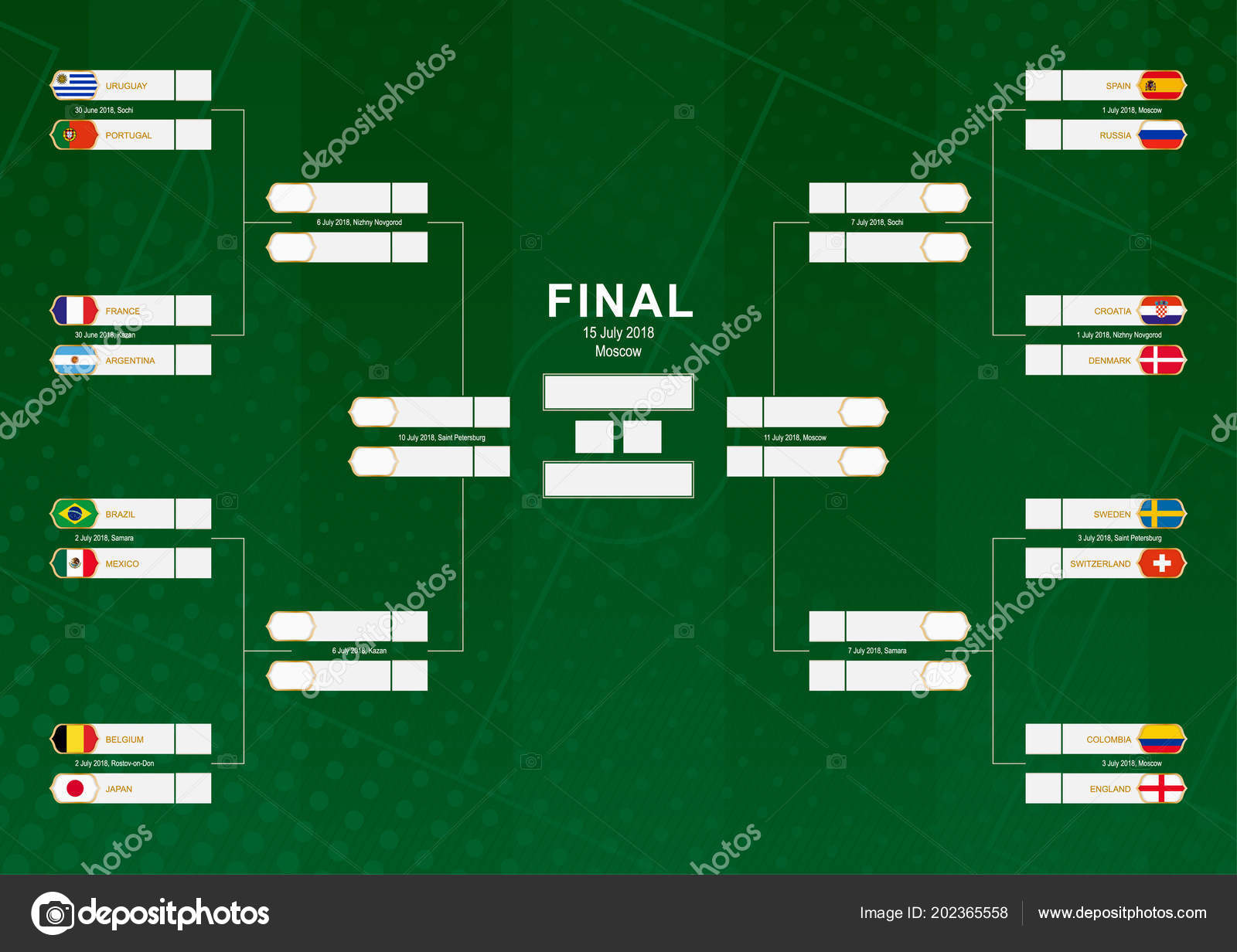 World Football Championship 2022. Table of national teams by groups.  Tournament bracket template. Vector illustration Stock Vector