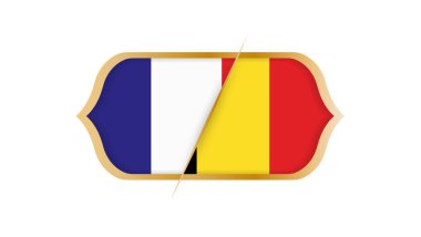 Futbol Dünya Şampiyonası Fransa vs Belçika. Vektör çizim.
