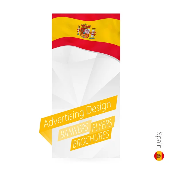 Modelo Banner Abstrato Vetorial Para Espanha Modelo Publicidade Com Bandeira — Vetor de Stock