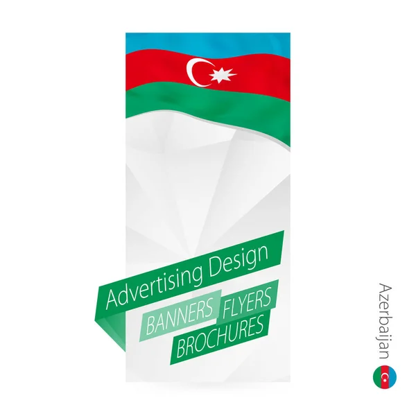 Vektor Absztrakt Banner Sablon Azerbajdzsán Reklám Sablon Azerbajdzsán Zászlaja — Stock Vector