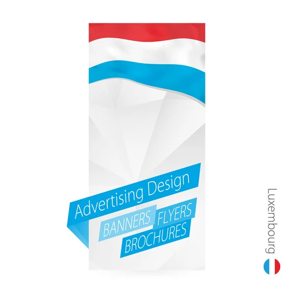 Plantilla Banner Abstracto Vectorial Para Luxemburgo Plantilla Publicitaria Con Bandera — Vector de stock