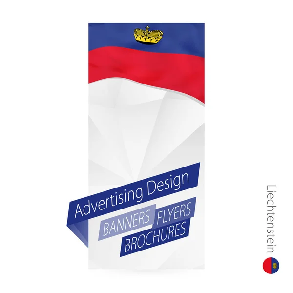 Plantilla Banner Abstracto Vectorial Para Liechtenstein Plantilla Publicitaria Con Bandera — Vector de stock