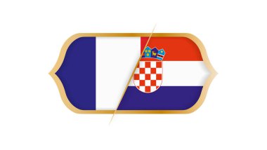 Futbol Dünya Şampiyonası Fransa vs Hırvatistan. Vektör çizim.