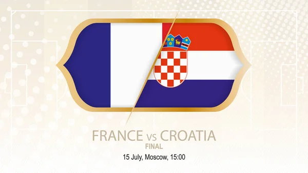 Francia vs Croacia, Final. Competición de fútbol, Moscú . — Vector de stock