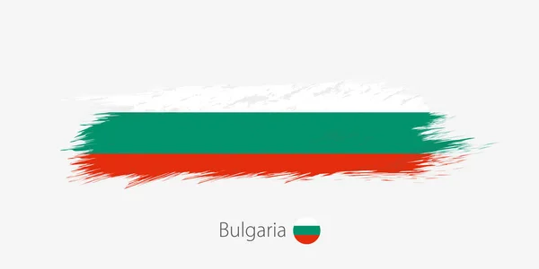 Flag Bulgaria Grunge Abstract Brush Stroke Gray Background Vector Illustration — Stock Vector