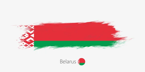 Flag Belarus Grunge Abstract Brush Stroke Gray Background Vector Illustration — Stock Vector