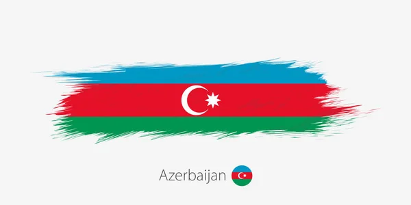 Bandeira Azerbaijão Grunge Pincel Abstrato Fundo Cinza Ilustração Vetorial —  Vetores de Stock