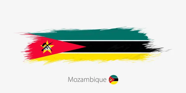 Σημαία Της Μοζαμβίκης Grunge Αφηρημένη Πινελιάς Γκρι Φόντο Εικονογράφηση Διάνυσμα — Διανυσματικό Αρχείο