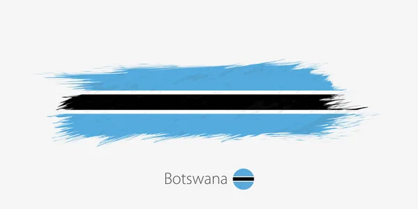 Vlag Van Botswana Grunge Abstracte Penseelstreek Grijze Achtergrond Vectorillustratie — Stockvector