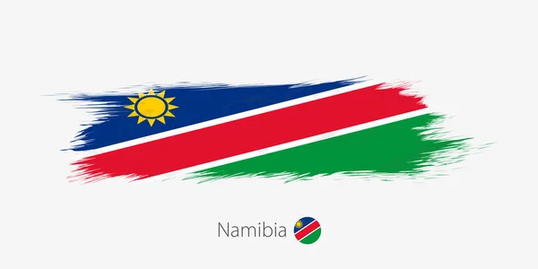 Vlajka Namibie Abstraktní Grunge Štětce Šedém Pozadí Vektorové Ilustrace — Stockový vektor
