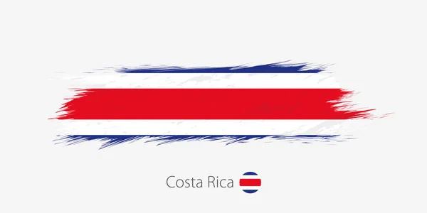 Флаг Коста Рики Гранж Абстрактный Мазок Кисти Сером Фоне Векторная — стоковый вектор