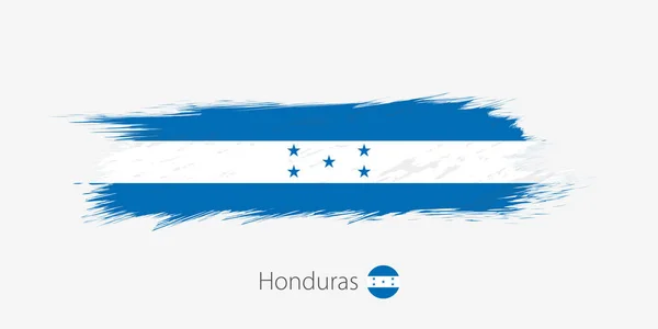 Bandiera Dell Honduras Pennellata Astratta Grunge Sfondo Grigio Illustrazione Vettoriale — Vettoriale Stock