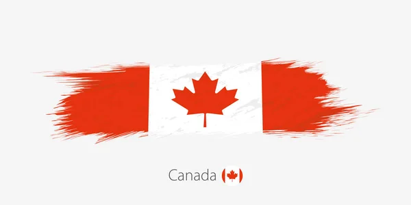 Σημαία Του Καναδά Grunge Αφηρημένη Πινελιάς Γκρι Φόντο Εικονογράφηση Διάνυσμα — Διανυσματικό Αρχείο