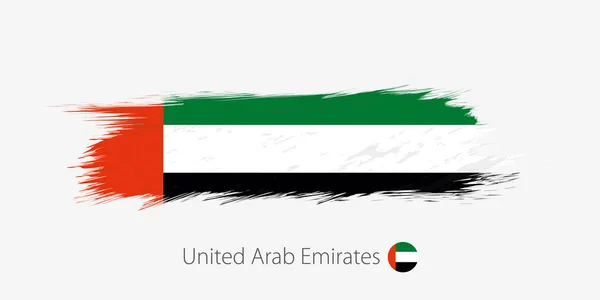 Flag United Arab Emirates Grunge Abstract Brush Stroke Gray Background — Stock Vector