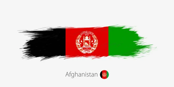 Bandiera Dell Afghanistan Pennellata Astratta Grunge Sfondo Grigio Illustrazione Vettoriale — Vettoriale Stock