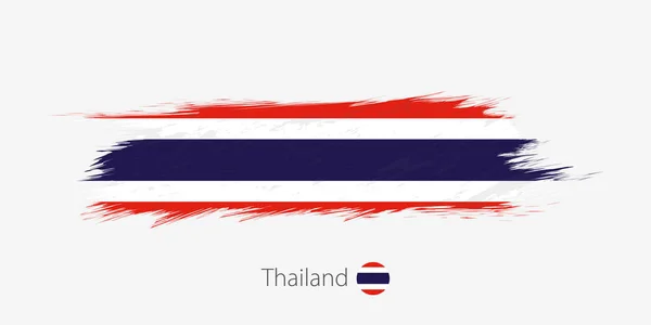 Flagge Thailands Grunge Abstrakter Pinselstrich Auf Grauem Hintergrund Vektorillustration — Stockvektor