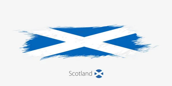 Bandeira Escócia Grunge Pincel Abstrato Sobre Fundo Cinza Ilustração Vetorial —  Vetores de Stock