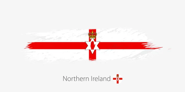 Bandeira Irlanda Norte Grunge Pincel Abstrato Sobre Fundo Cinza Ilustração — Vetor de Stock