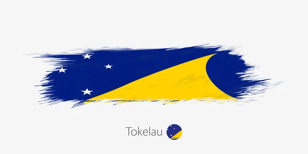 Bandera Tokelau Pincelada Abstracta Grunge Sobre Fondo Gris Ilustración Vectorial — Archivo Imágenes Vectoriales