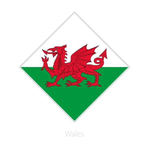 Vlag Van Wales Deelnemer Van Voetbalcompetitie Van Europa Vector Vlag — Stockvector
