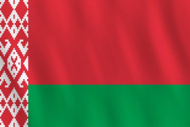 Beyaz Rusya bayrağı sallayarak etkisi, resmi oran ile.