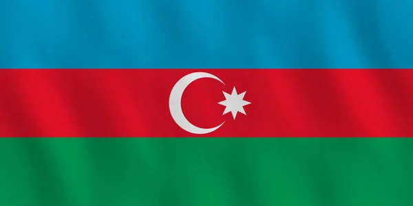 Bendera Azerbaijan Dengan Efek Melambai Proporsi Resmi - Stok Vektor