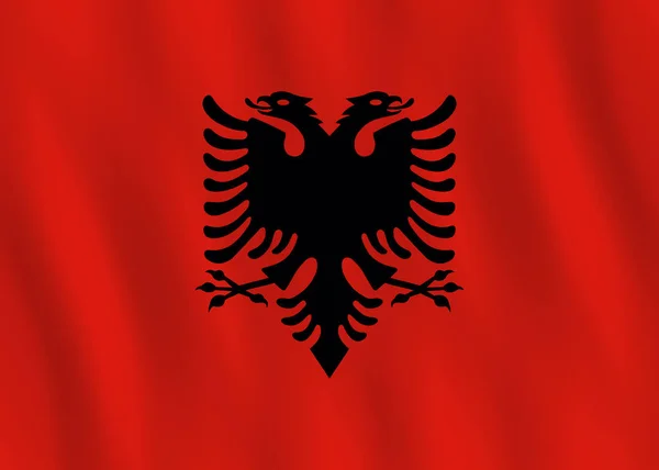 Albania Flag Waving Effect Official Proportion — Stock Vector