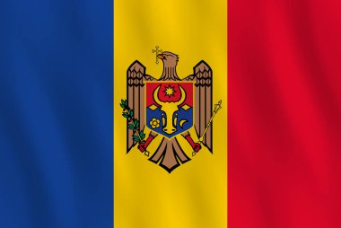 Moldova bayrağı sallayarak etkisi, resmi oran ile.