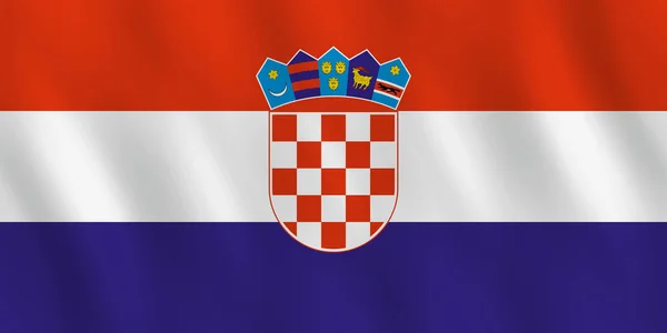 Vlag Van Kroatië Met Wuivende Ingang Officiële Aandeel — Stockvector