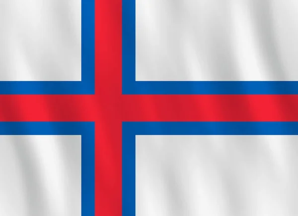 Faroe Islands Flag Waving Effect Official Proportion — Stock Vector