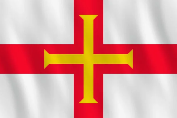 Guernsey Flag Waving Effect Official Proportion — Stock Vector