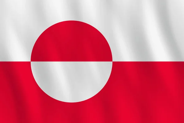 Bandeira Gronelândia Com Efeito Ondulatório Proporção Oficial — Vetor de Stock