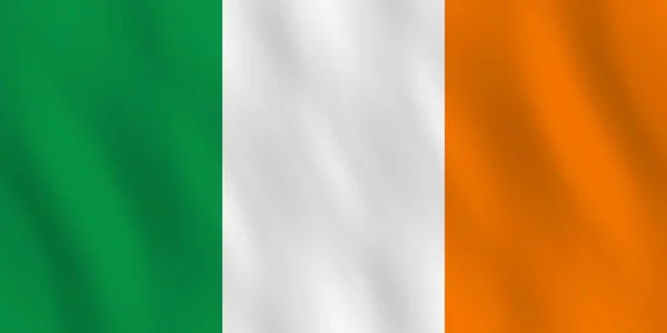Vlag Van Ierland Met Wuivende Ingang Officiële Aandeel — Stockvector