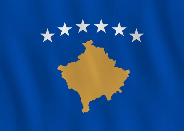 Bandeira Kosovo Com Efeito Ondulante Proporção Oficial — Vetor de Stock