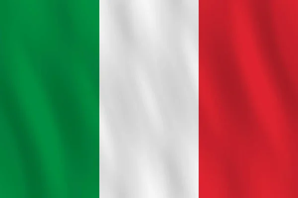 Bandera Italia Con Efecto Ondulante Proporción Oficial — Vector de stock