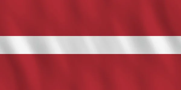 Letónia Bandeira Com Efeito Acenar Proporção Oficial —  Vetores de Stock