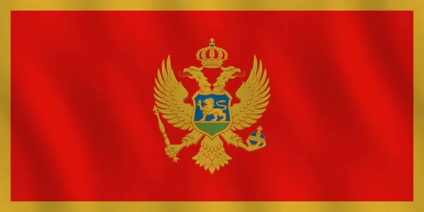 Montenegro Flag Waving Effect Official Proportion — Stock Vector