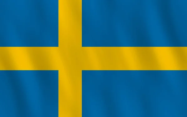 Suécia Bandeira Com Efeito Acenar Proporção Oficial — Vetor de Stock