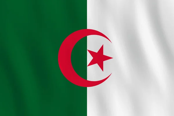Alžírsko Vlajka Vlající Vliv Oficiální Část — Stockový vektor